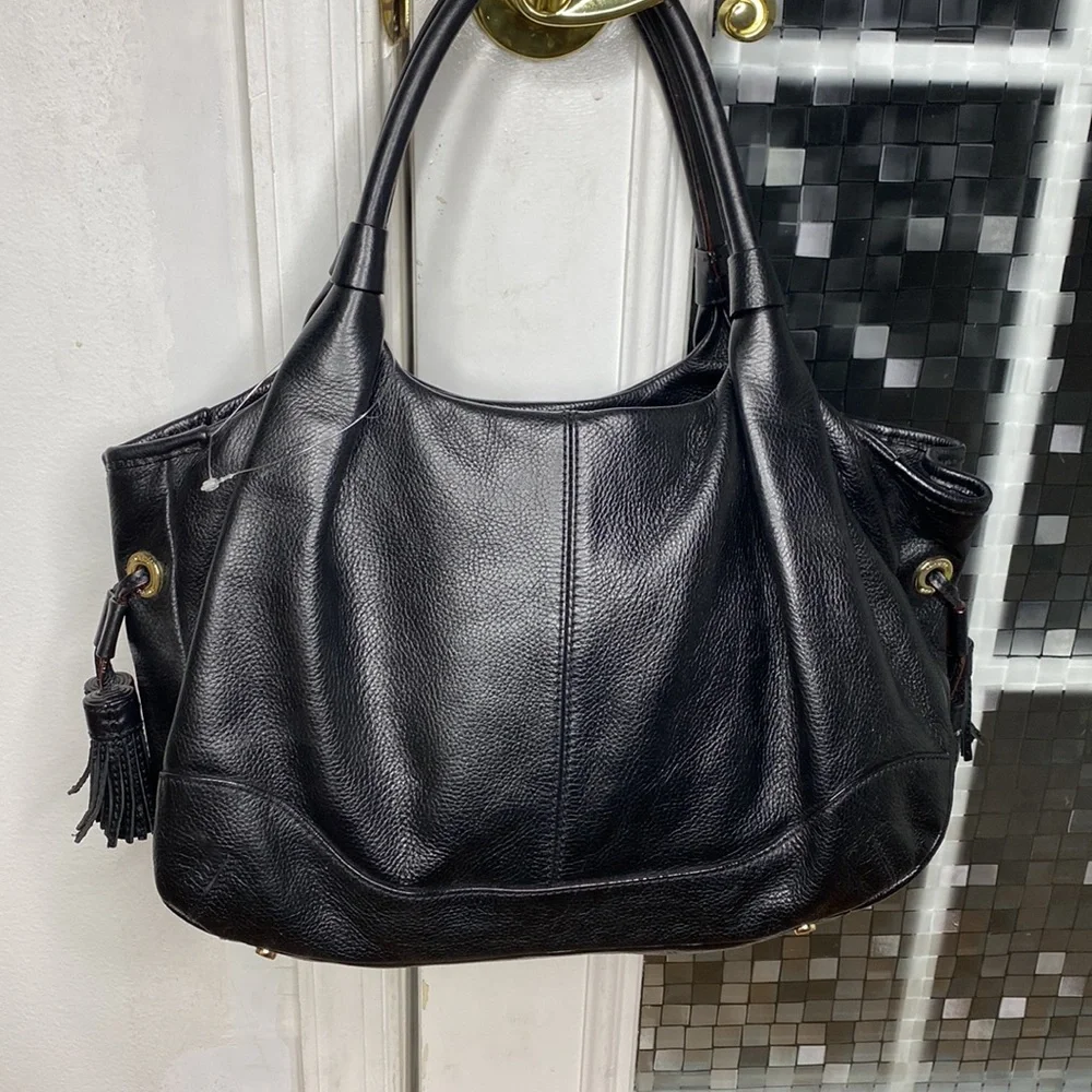 ♠️ Kate spade black leather large satchel bag gorgeous ♠️